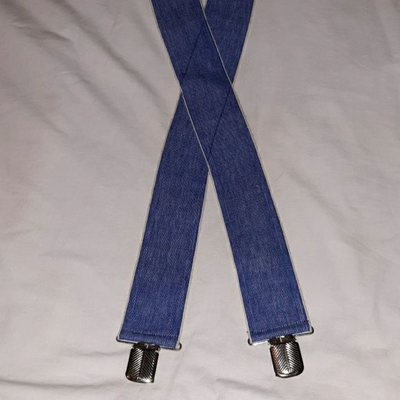 Chambray‎ Mens Suspenders with Silver Hardware - Picture 3 of 5